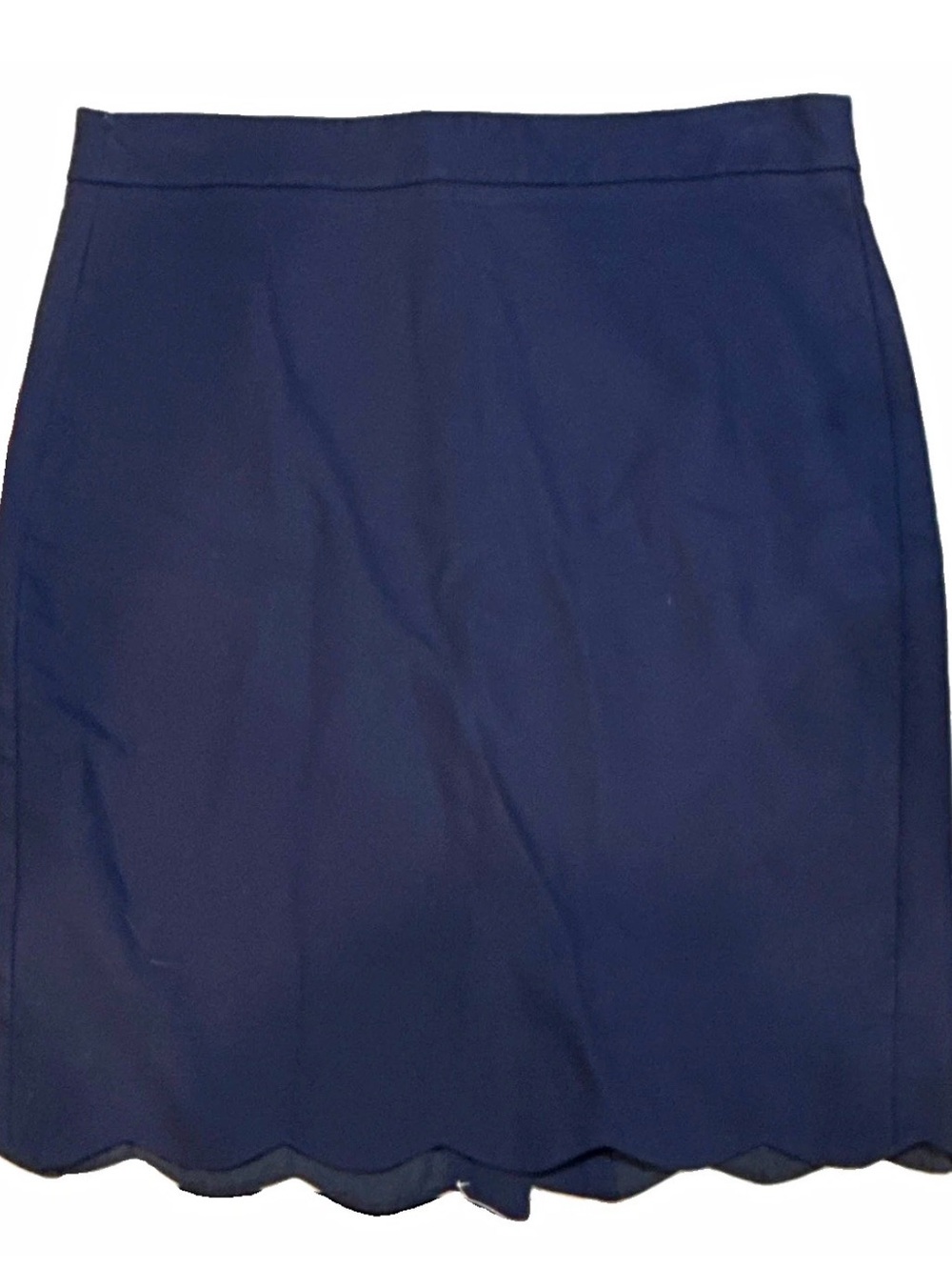 J. Crew Navy Scalloped Pencil Skirt